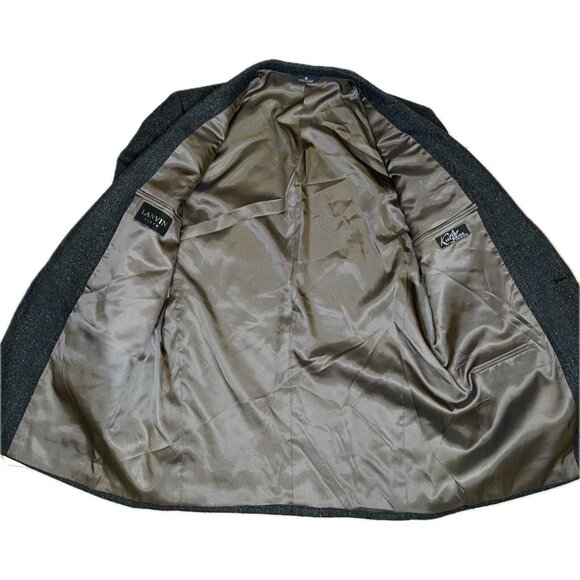 Lanvin Tweed Blazer Men’s Wool Gray 44R Made In USA - Picture 3 of 12